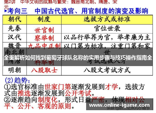 全面解析如何找到葡萄牙球队名称的实用步骤与技巧操作指南全 全面解析如何找到葡萄牙球队名称的实用步骤与技巧操作指南全